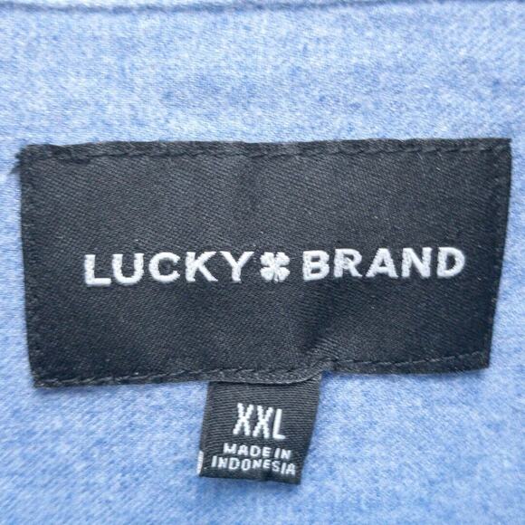 Lucky Brand Men’s 2XL Blue Soft Cotton Long Sleeve Button Down Casual Everyday - Picture 3 of 14